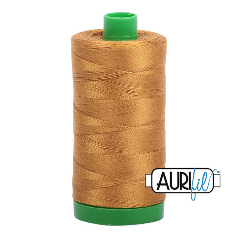 AURIFIL 2975 Brass Gold MAKO 40 Weight Wt 1000m 1094y Spool Quilt Cotton Quilting Thread