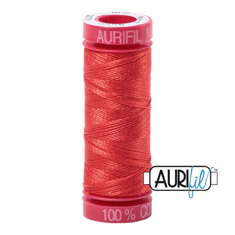 AURIFIL 2277 Light Red Orange MAKO 12 Weight Wt 54 Yards Spool Quilt Cotton Quilting Thread