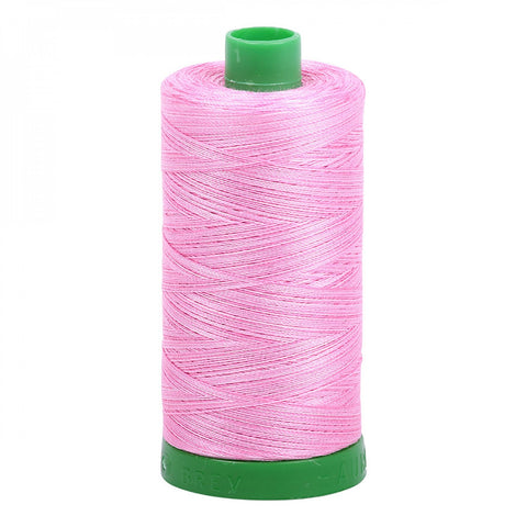 AURIFIL Variegated 3660 Bubblegum MAKO 40 Weight Wt 1000m 1094y Taffy Pink White Spool Quilt Cotton Quilting Thread