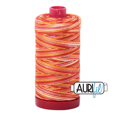 AURIFIL 4657 Tramonto a Zaogli Variegated MAKO 12 Weight Wt 350M 356Yd Spool Quilt Cotton Quilting Thread