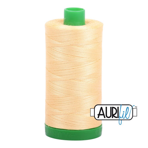 AURIFIL 2130 Medium Butter Yellow MAKO 40 Weight Wt 1000m 1094y Spool Quilt Cotton Quilting Thread