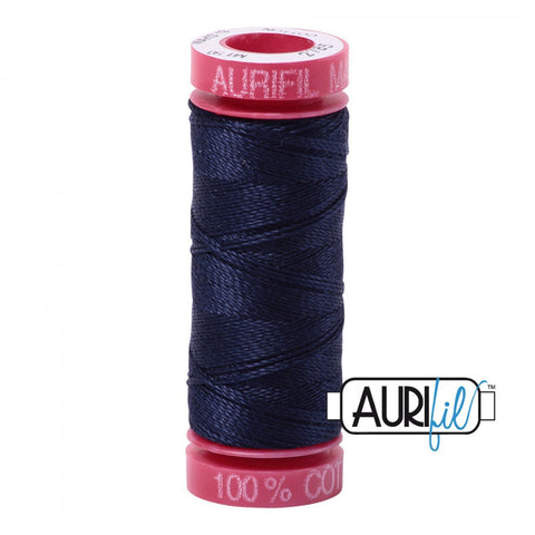 AURIFIL 2785 Very Dark Navy Blue MAKO 12 Weight Wt 50M 54 Yards Spool Quilt Cotton Quilting Thread