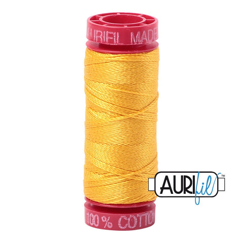 AURIFIL 2135 Yellow MAKO 12 Weight Wt 54 Yards Spool Quilt Cotton Quilting Thread