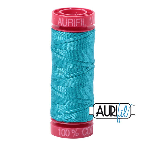 AURIFIL 2810 Turquoise Blue MAKO 12 Weight Wt 54 Yards Spool Quilt Cotton Quilting Thread