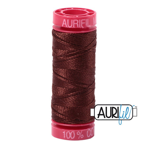 AURIFIL 2360 Chocolate Brown MAKO 12 Weight Wt 54 Yards Spool Quilt Cotton Quilting Thread