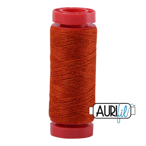 Aurifil LANA WOOL 8245 Dark Pumpkin Orange 12 Weight Wt 50 Meters 54 Yards Spool Quilt Wool Quilting Thread