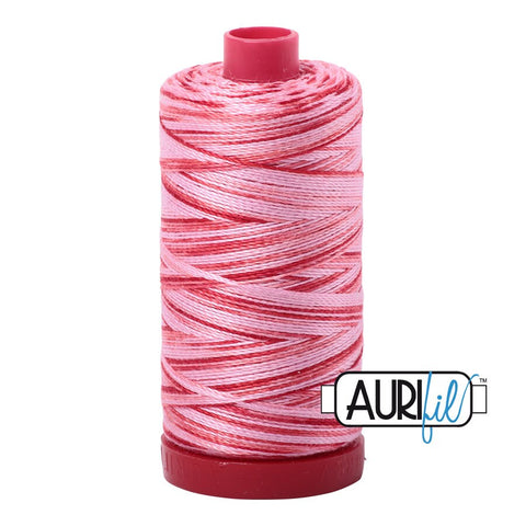 AURIFIL 4668 Strawberry Parfait Pink Variegated MAKO 12 Weight Wt 350M 356Yd Spool Quilt Cotton Quilting Thread