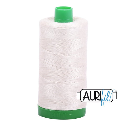 AURIFIL 2309 Silver White MAKO 40 Weight Wt 1000m 1094y Quilt Cotton Quilting Thread