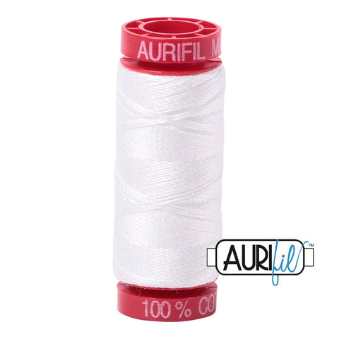 AURIFIL 2021 Natural White MAKO 12 Weight Wt 50M 54 Yards Spool Quilt Cotton Quilting Thread