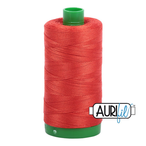 AURIFIL 2245 Red Orange MAKO 40 Weight Wt 1000m 1094y Spool Quilt Cotton Quilting Thread