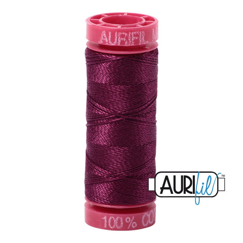 AURIFIL 4030 Plum MAKO 12 Weight Wt 54 Yards Spool Quilt Cotton Quilting Thread