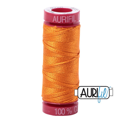 AURIFIL 1133 Bright Orange MAKO 12 Weight Wt 54 Yards Spool Quilt Cotton Quilting Thread