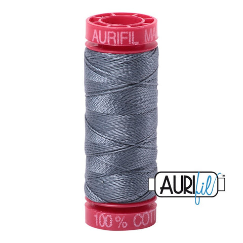 AURIFIL 1246 Dark Grey Gray MAKO 12 Weight Wt 54 Yards Spool Quilt Cotton Quilting Thread