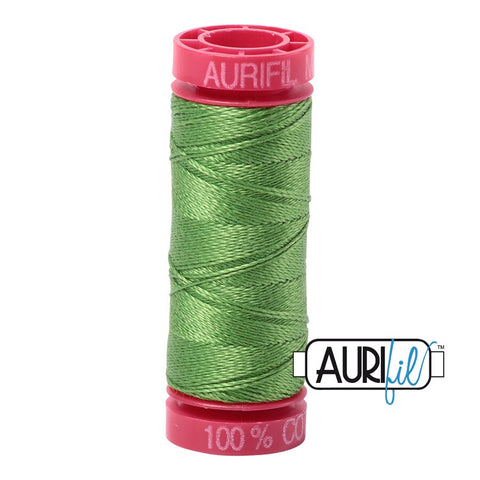 AURIFIL 1114 Grass Green MAKO 12 Weight Wt 54 Yards Spool Quilt Cotton Quilting Thread