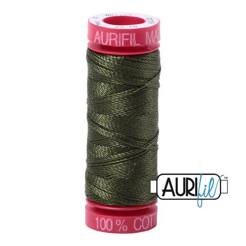 AURIFIL 5023 Medium Green MAKO 12 Weight Wt 54 Yards Spool Quilt Cotton Quilting Thread