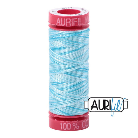 AURIFIL 4663 Baby Blue Eyes Variegated Mako 12 Weight Wt 50M 54 Yards Spool Quilt Cotton Quilting Thread