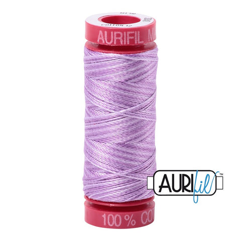 AURIFIL 3840 French Lilac Purple Variegated Mako 12 Weight Wt 50M 54 Yards Spool Quilt Cotton Quilting Thread