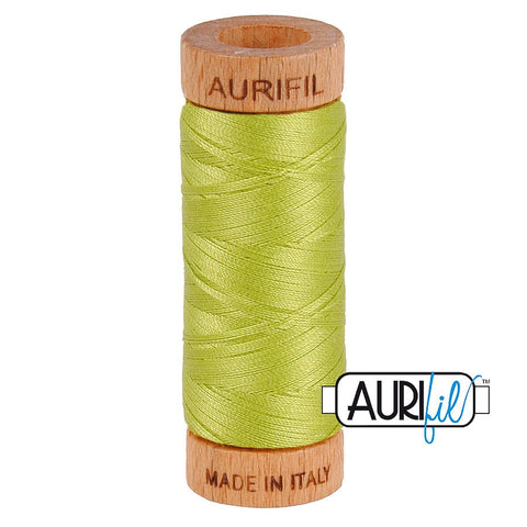 AURIFIL 1231 Spring Green MAKO 80 Weight Wt 274 meters 300 yards Spool Quilt Hand Applique Cotton Quilting Thread
