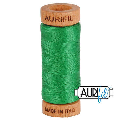 AURIFIL 2870 Green MAKO 80 Weight Wt 274 meters 300 yards Spool Quilt Hand Applique Cotton Quilting Thread