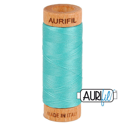 AURIFIL 1148 Light Jade Aqua Blue MAKO 80 Weight Wt 274 meters 300 yards Spool Quilt Hand Applique Cotton Quilting Thread
