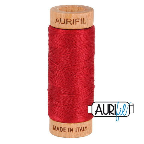 AURIFIL 2260 Red Wine MAKO 80 Weight Wt 274 meters 300 yards Spool Quilt Hand Applique Cotton Quilting Thread