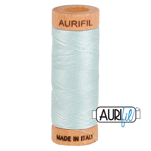 AURIFIL 5007 Light Grey Blue Gray MAKO 80 Weight Wt 274 meters 300 yards Spool Quilt Hand Applique Cotton Quilting Thread