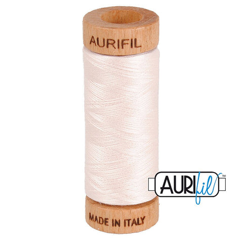 AURIFIL 2405 Oyster Cream Flesh Pink MAKO 80 Weight Wt 274 meters 300 yards Spool Quilt Hand Applique Cotton Quilting Thread