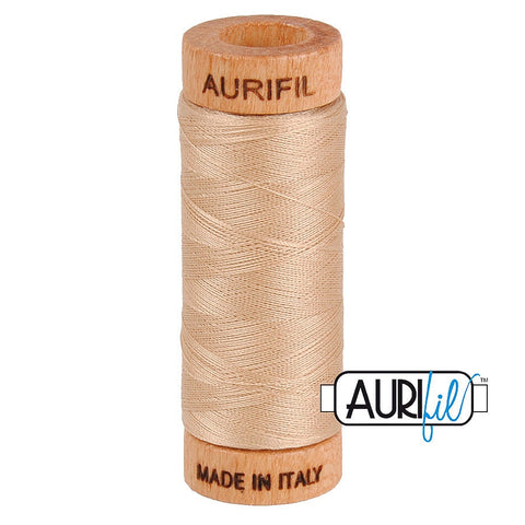AURIFIL 2314 Beige Tan Cream Neutral MAKO 80 Weight Wt 274 meters 300 yards Spool Quilt Hand Applique Cotton Quilting Thread