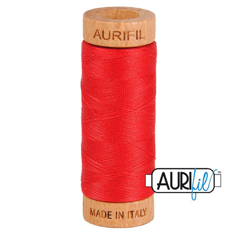 AURIFIL 2250 Red Brick MAKO 80 Weight Wt 274 meters 300 yards Spool Quilt Hand Applique Cotton Quilting Thread