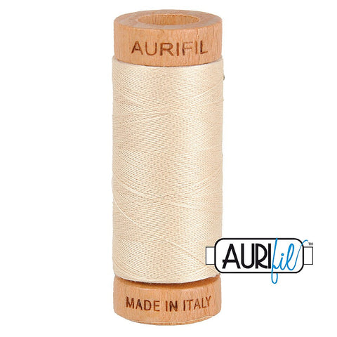 AURIFIL 2310 Light Beige Cream Neutral MAKO 80 Weight Wt 274 meters 300 yards Spool Quilt Hand Applique Cotton Quilting Thread