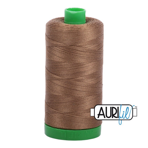 AURIFIL 1318 Dark Sandstone Brown MAKO 40 Weight Wt 1000m 1094y Spool Quilt Cotton Quilting Thread