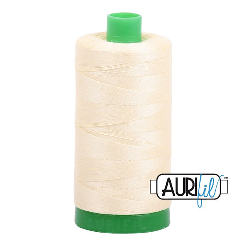 AURIFIL 2110 Light Lemon Yellow MAKO 40 Weight Wt 1000m 1094y Spool Quilt Cotton Quilting Thread