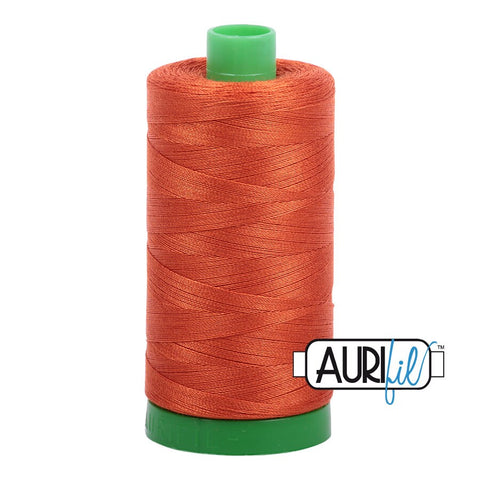 AURIFIL 2240 Rusty Orange MAKO 40 Weight Wt 1000m 1094y Spool Quilt Cotton Quilting Thread