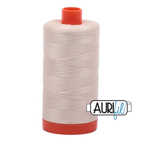 AURIFIL 2310 Light Beige Cream Off White Neutral MAKO 50 Weight Wt 1300m 1422y Spool Quilt Cotton Quilting Thread