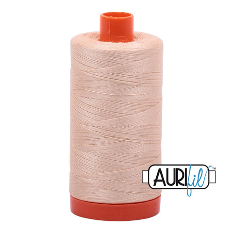 AURIFIL 2315 Pale Flesh Beige Cream Neutral MAKO 50 Weight Wt 1300m 1422y Spool Quilt Cotton Quilting Thread