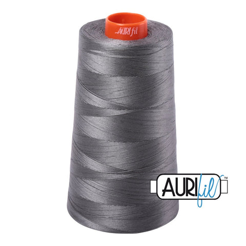 AURIFIL Cone 5004 Grey Smoke Egyptian Mako Cotton 50 Weight Wt 5900 Meters 6452 Yards Quilt Cotton Quilting Thread