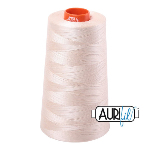 AURIFIL Cone 2000 Light Sand Beige Cream Egyptian Mako Cotton 50 Weight Wt 5900 Meters 6452 Yards Quilt Cotton Quilting Thread