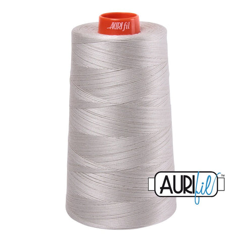 AURIFIL Cone 6724 Moonshine Light Beige Grey Gray Egyptian Mako Cotton 50 Weight Wt 5900 Meters 6452 Yards Quilt Cotton Quilting Thread