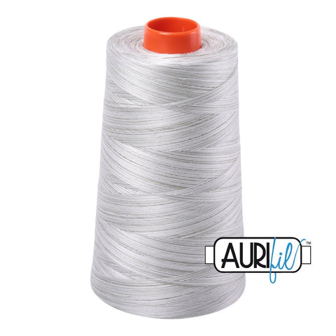 AURIFIL Variegated Cone 4060 Silver Moon Egyptian Mako Cotton 50 Weight Wt 5900 Meters 6452 Yards Light Grey Quilt Cotton Quilting Thread