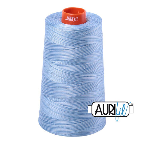 AURIFIL Variegated Cone 3770 Stone Washed Denim Blue Egyptian Mako Cotton 50 Weight Wt 5900 Meters 6452 Yards Quilt Cotton Quilting Thread