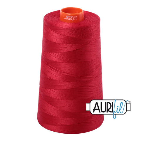 AURIFIL Cone 2250 Patriotic Red Crimson Egyptian Mako Cotton 50 Weight Wt 5900 Meters 6452 Yards Quilt Cotton Quilting Thread