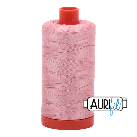 AURIFIL 2437 Light Peony Blush Rose Pink MAKO 50 Weight Wt 1300m 1422y Spool Quilt Cotton Quilting Thread