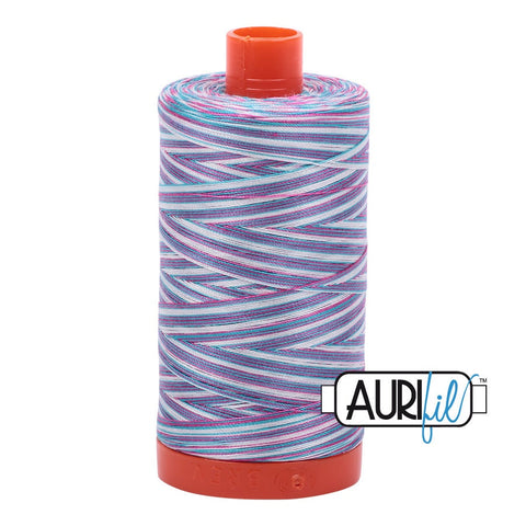 AURIFIL Variegated 4647 Berrylicious MAKO 50 Weight Wt 1300m 1422y Pink Blue White Spool Quilt Cotton Quilting Thread