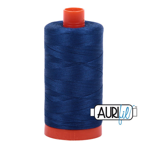 AURIFIL 2780 Dark Delft Blue MAKO 50 Weight Wt 1300m 1422y Spool Dark Navy Blue Quilt Cotton Quilting Thread