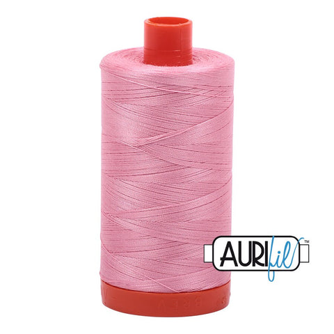 AURIFIL 2425 Bright Pink Bubblegum Taffy MAKO 50 Weight Wt 1300m 1422y Spool Quilt Cotton Quilting Thread