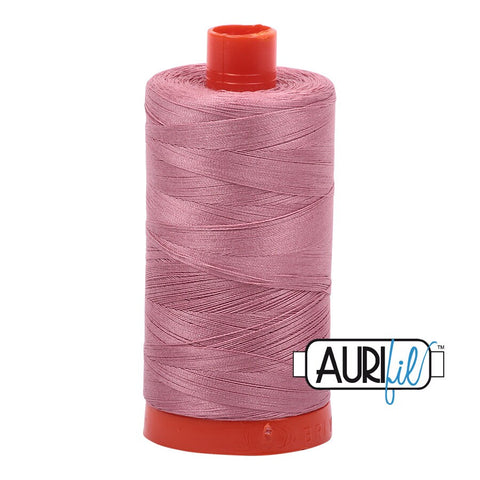 AURIFIL 2445 Victorian Rose Blush Mauve Pink MAKO 50 Weight Wt 1300m 1422y Spool Quilt Cotton Quilting Thread