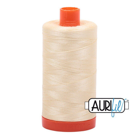 AURIFIL 2110 Light Lemon Yellow MAKO 50 Weight Wt 1300m 1422y Spool Quilt Cotton Quilting Thread