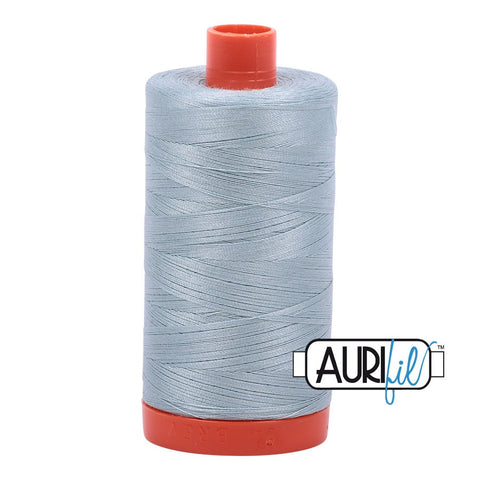 AURIFIL 2847 Grey Blue MAKO 50 Weight Wt 1300m 1422y Spool Light Pale Blue Quilt Cotton Quilting Thread