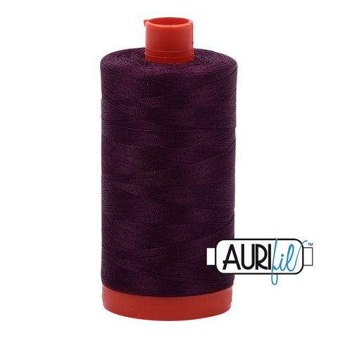 AURIFIL 1240 Very Dark Eggplant Merlot Violet Purple MAKO 50 Weight Wt 1300m 1422y Spool Quilt Cotton Quilting Thread