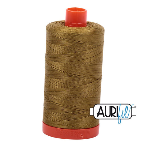 AURIFIL 2910 Medium Olive MAKO 50 Weight Wt 1300m 1422y Spool Brown Green Quilt Cotton Quilting Thread